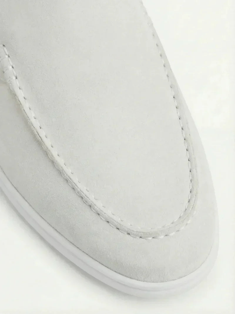 White Suède Yacht Mule