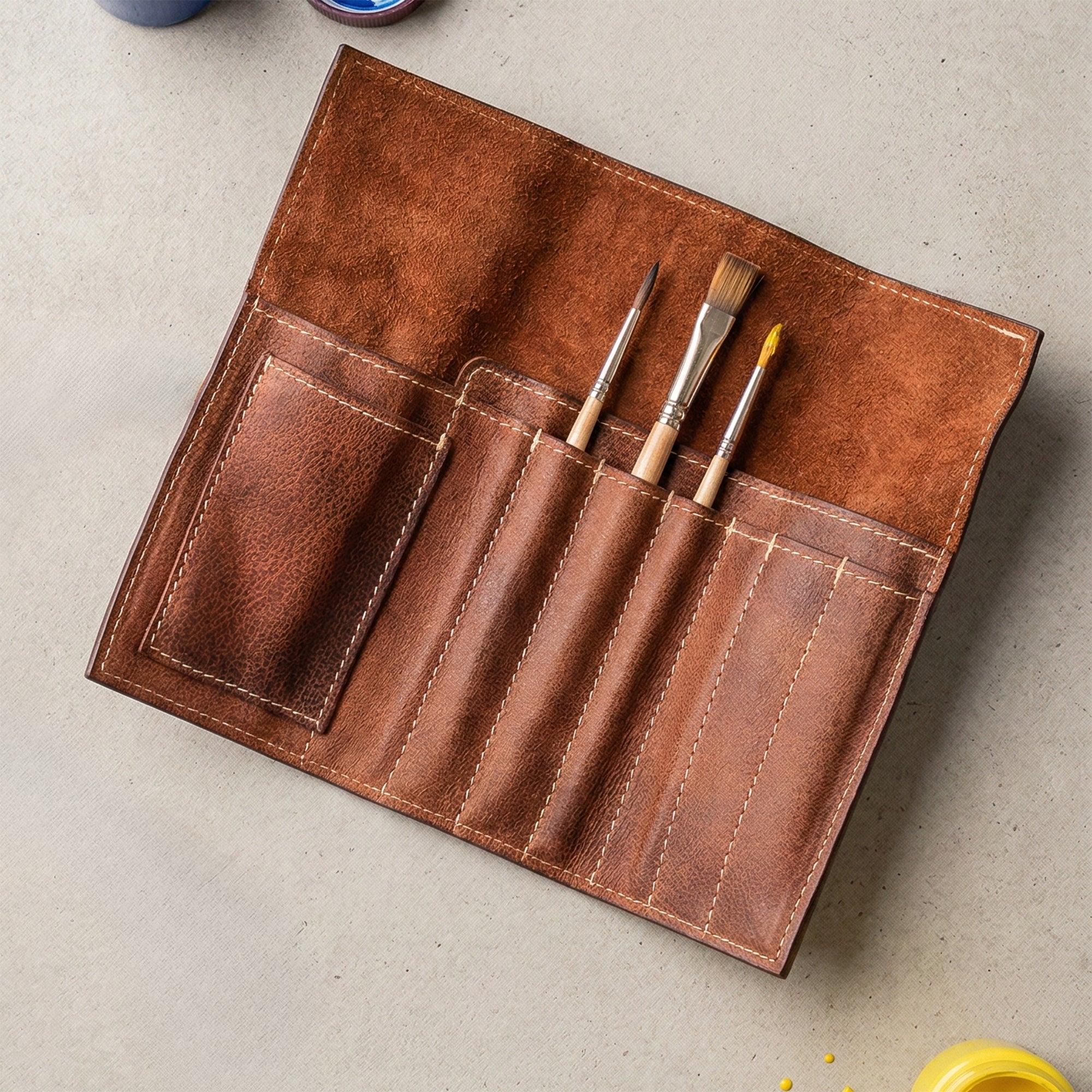 Leather Artist Roll Zip
