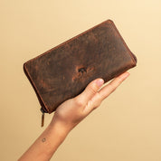 Womens Leather Zip Around Wallet Candice 