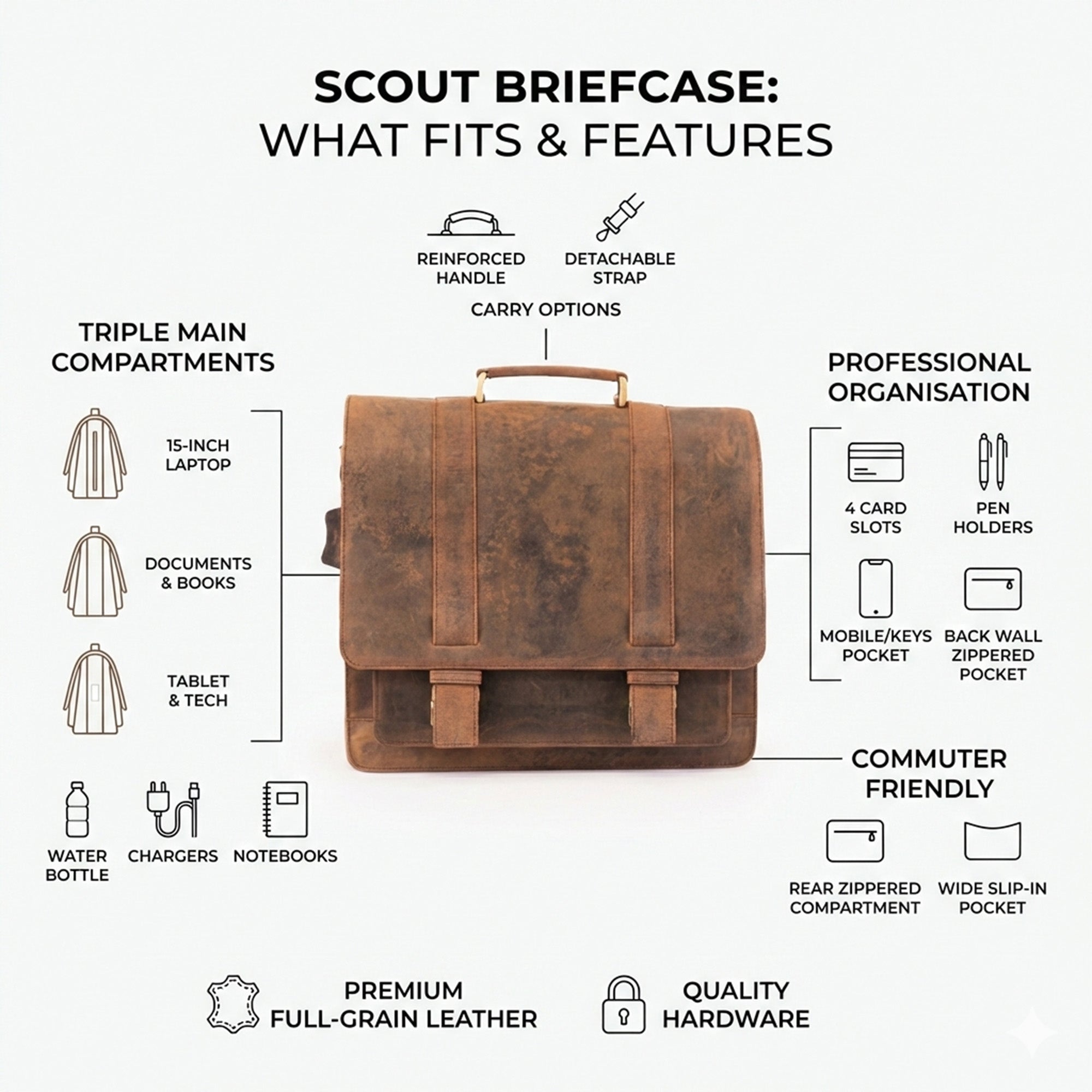 Scout Leather Briefcase